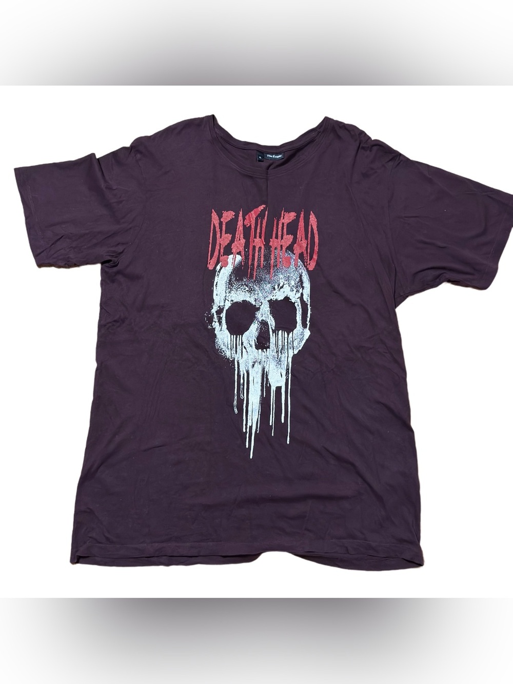 The Kooples Short-Sleeve Graphic Tee in Plum with Red and White Skull